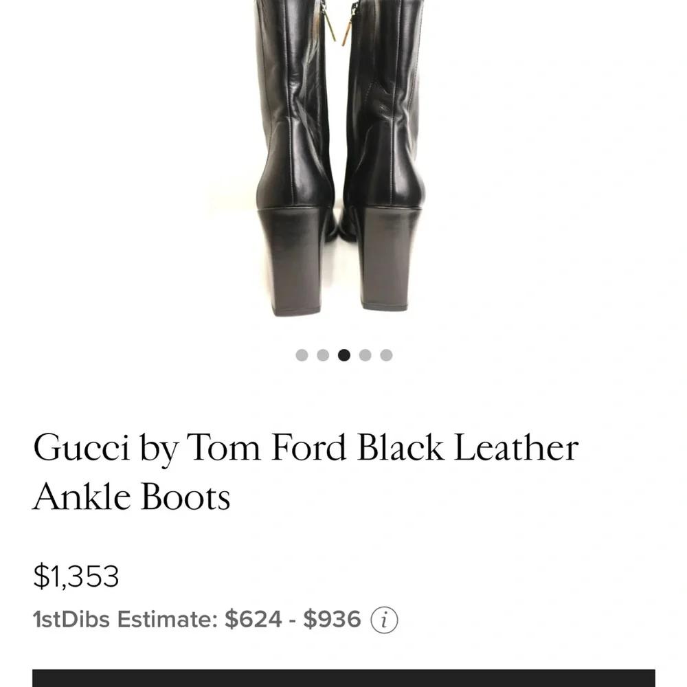 Gucci Black Leather Ankle Boots - Picture 7 of 8